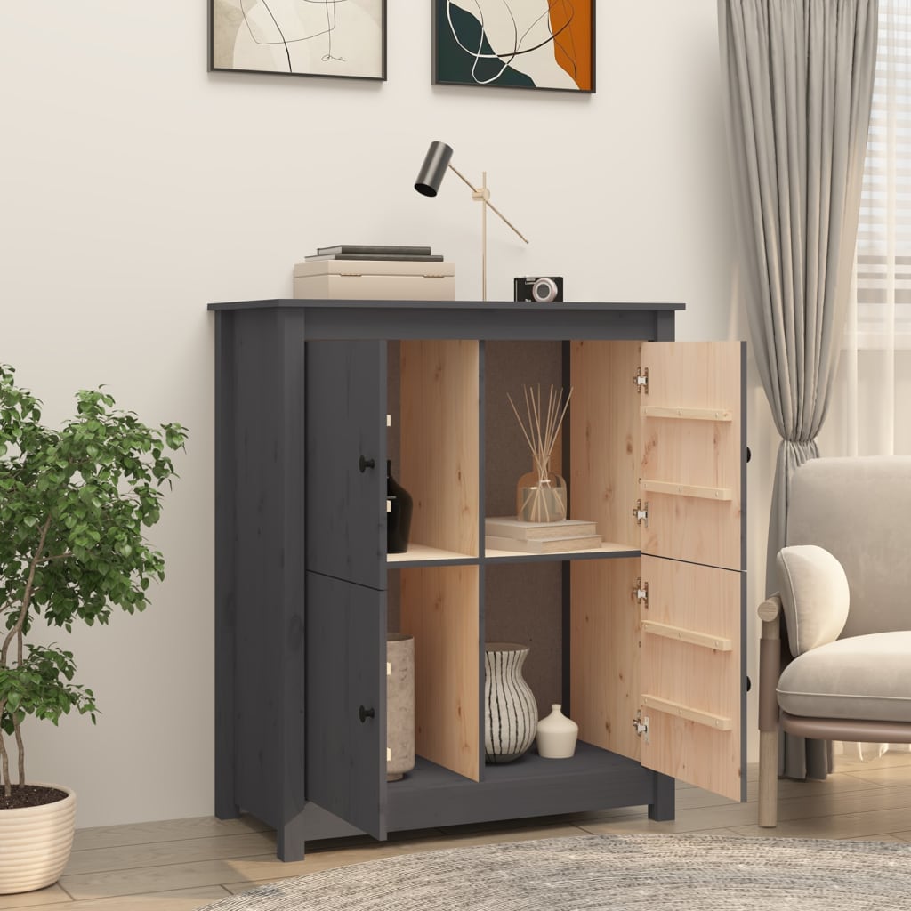 Komoda siva 83 x 41,5 x 100 cm od masivne borovine