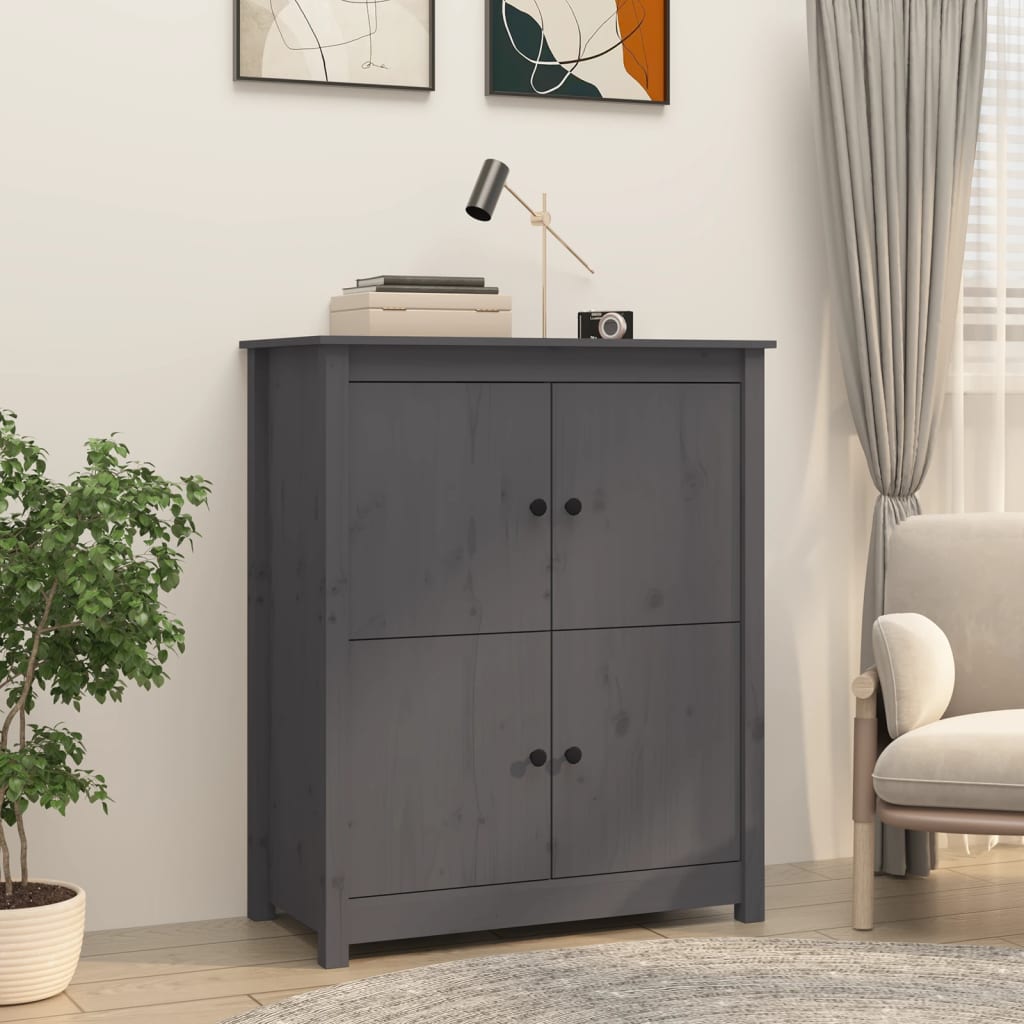 Komoda siva 83 x 41,5 x 100 cm od masivne borovine