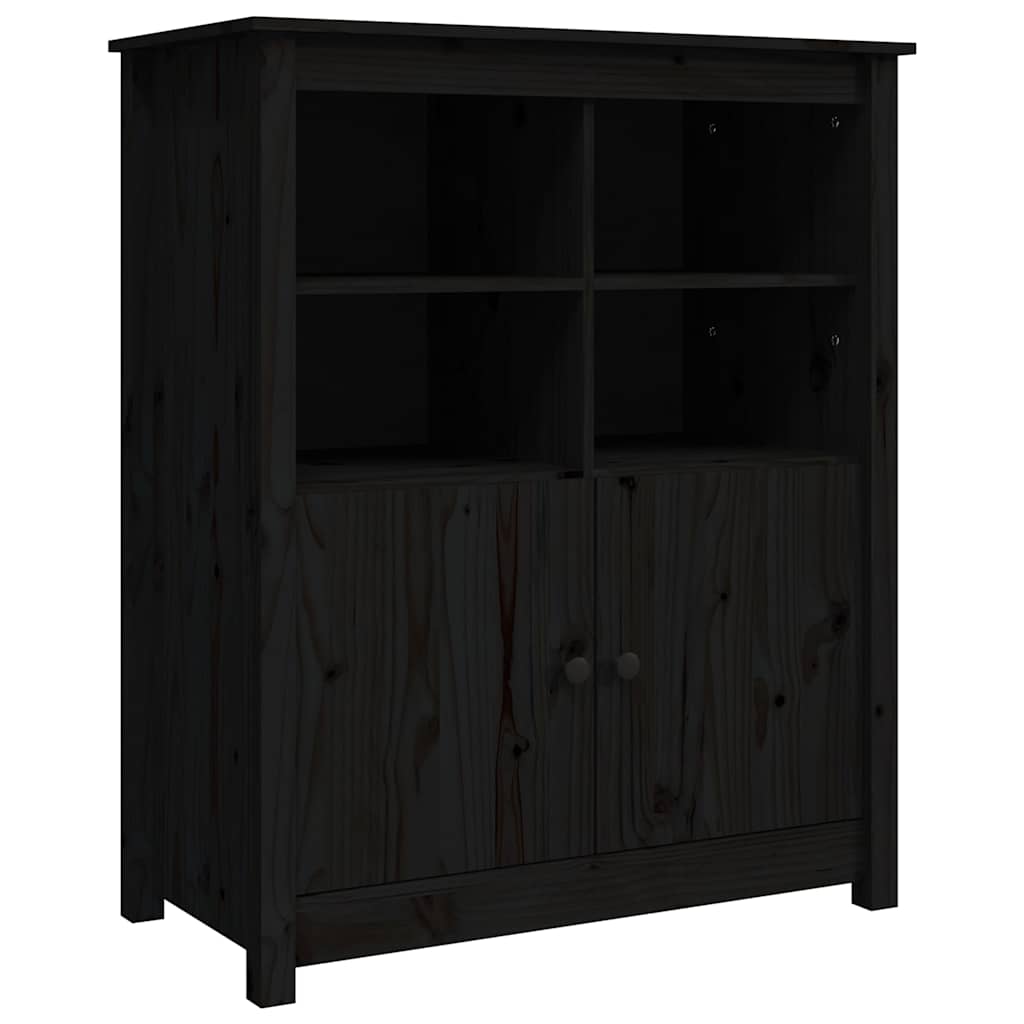 Komoda crna 83 x 41,5 x 100 cm od masivne borovine