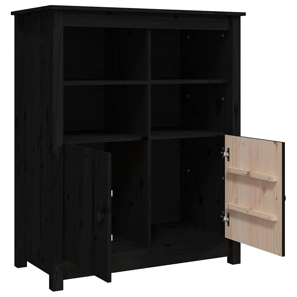 Komoda crna 83 x 41,5 x 100 cm od masivne borovine