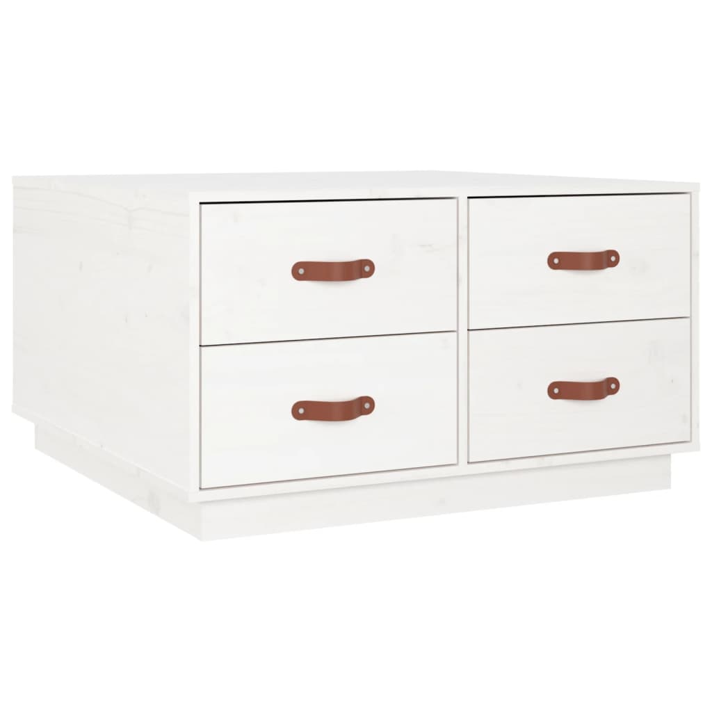 Stolić za kavu bijeli 80 x 80 x 45 cm od masivne borovine