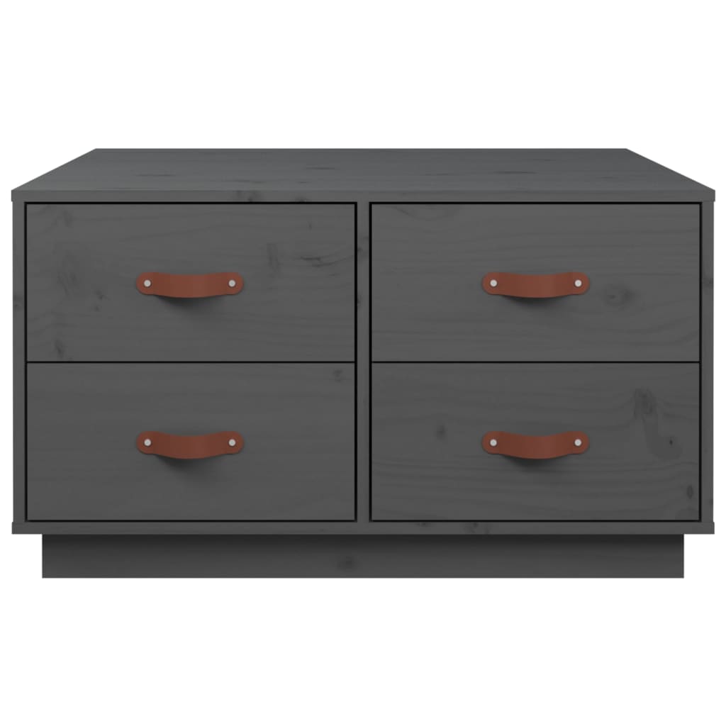 Stolić za kavu sivi 80 x 80 x 45 cm od masivne borovine