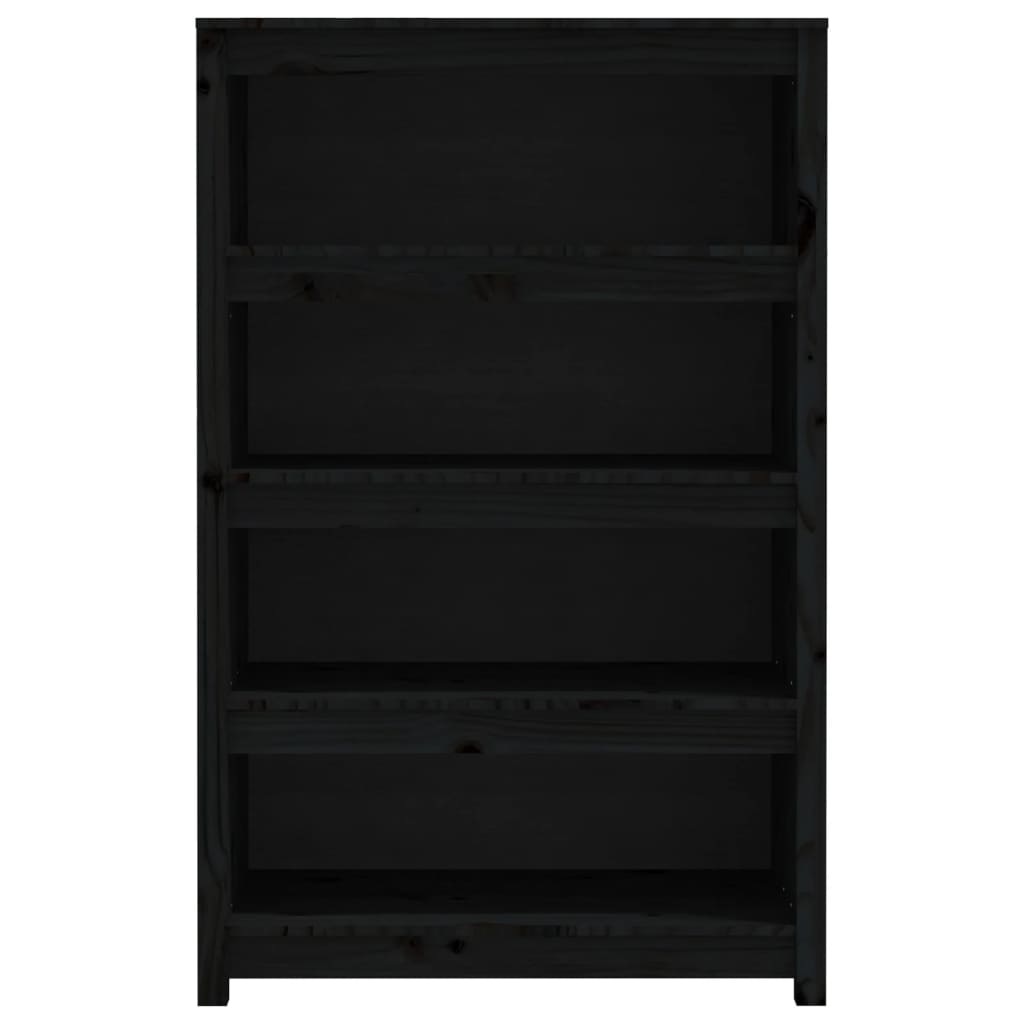 Ormarić za knjige Crna 80x35x126 cm od masivne borovine