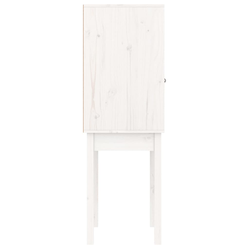 Visoka komoda bijela 60 x 40 x 120 cm od masivne borovine