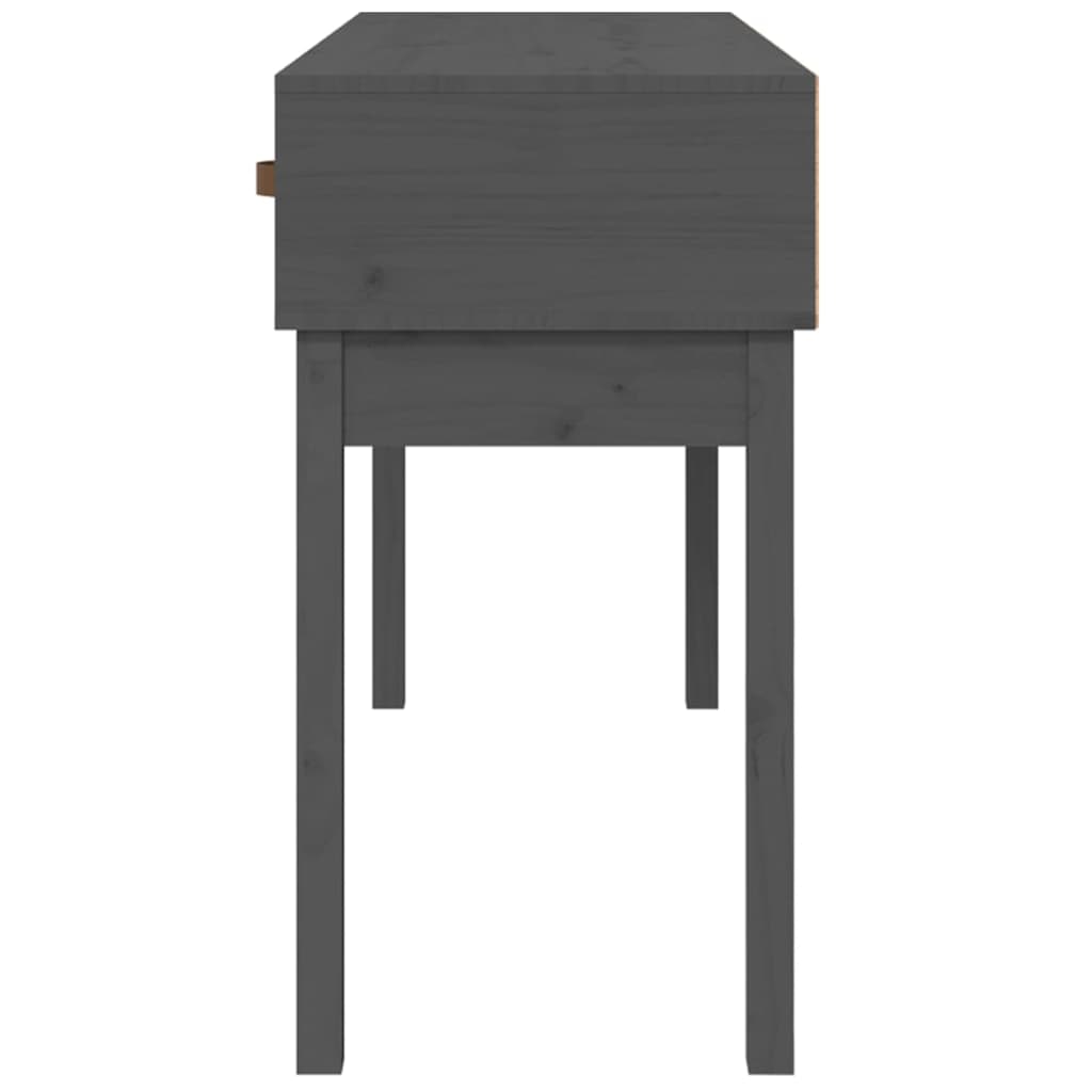 Konzolni stol sivi 114x40x75 cm od masivne borovine