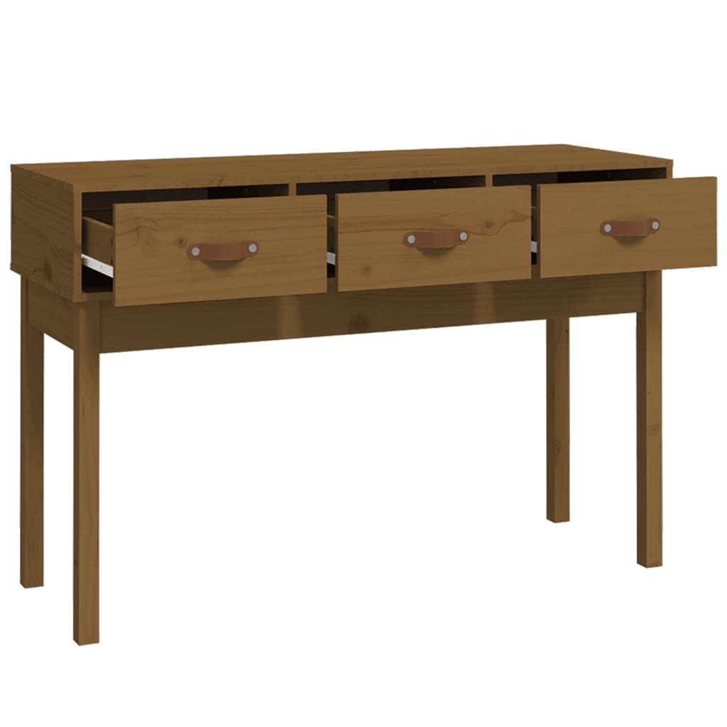 Konzolni stol boja meda 114x40x75 cm od masivne borovine