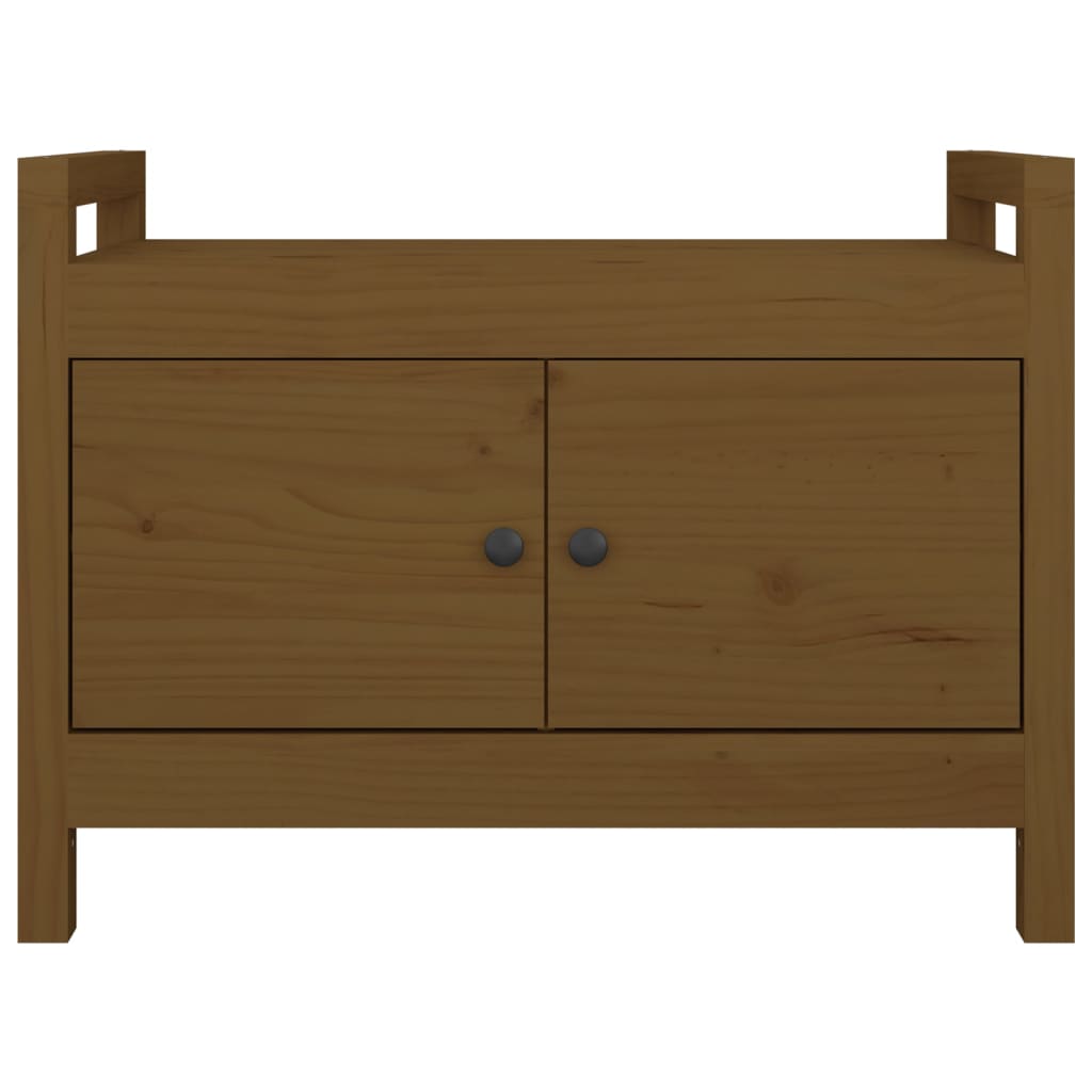Klupa za hodnik boja meda 80 x 40 x 60 cm od masivne borovine
