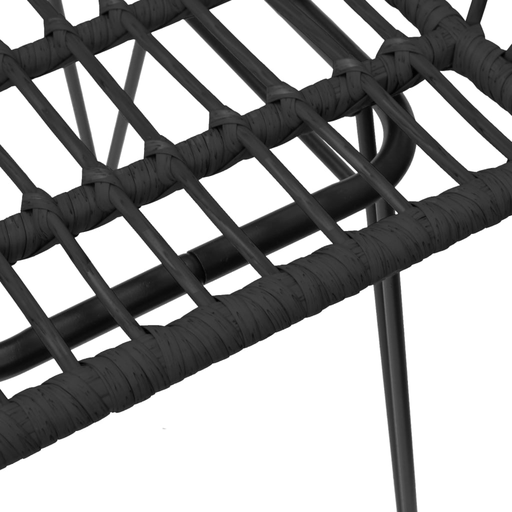 Vrtne stolice 2 kom s naslonom za ruke crne 56x64x80cm PE ratan