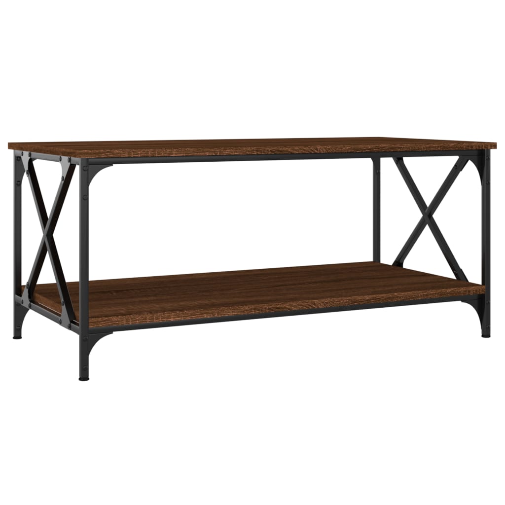 Stolić za kavu smeđi 100x50x45 cm konstruirano drvo i željezo