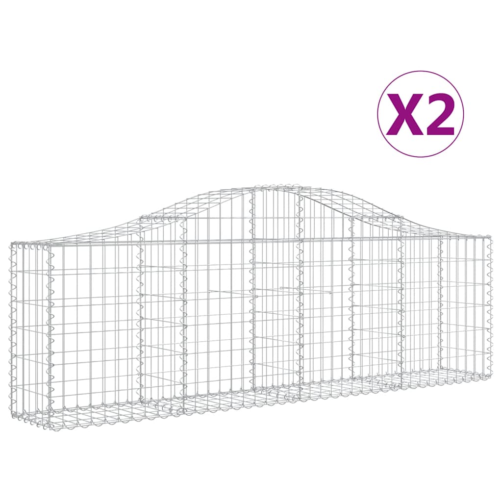 Lučne gabionske košare 2 kom 200x30x60/80 cm pocinčano željezo