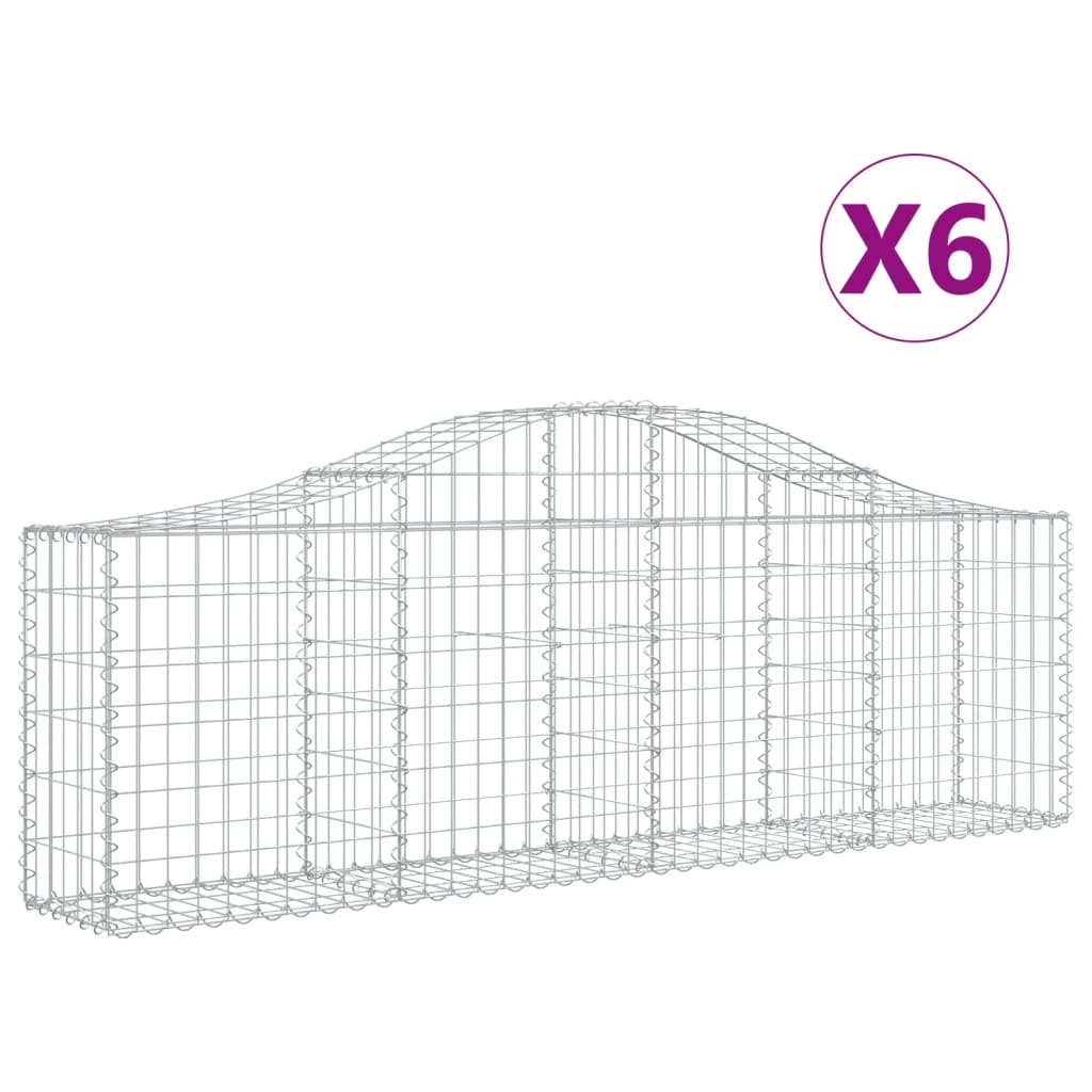 Lučne gabionske košare 6 kom 200x30x60/80 cm pocinčano željezo
