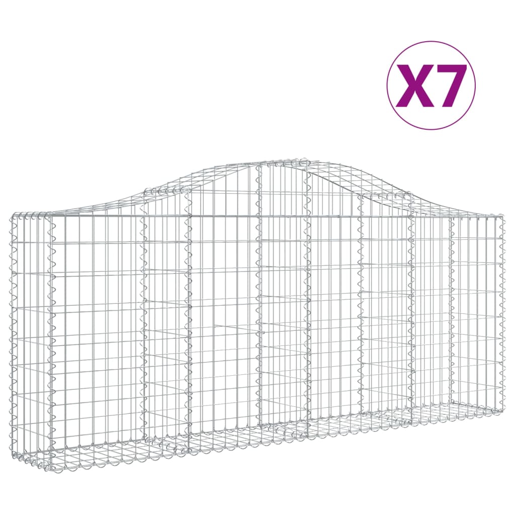 Lučne gabionske košare 7 kom 200x30x80/100 cm pocinčano željezo