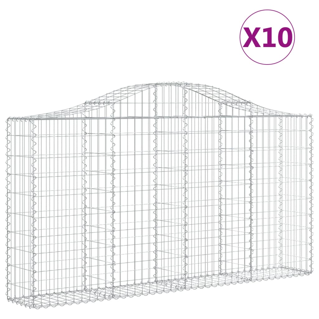 Lučne gabionske košare 10kom 200x30x100/120cm pocinčano željezo