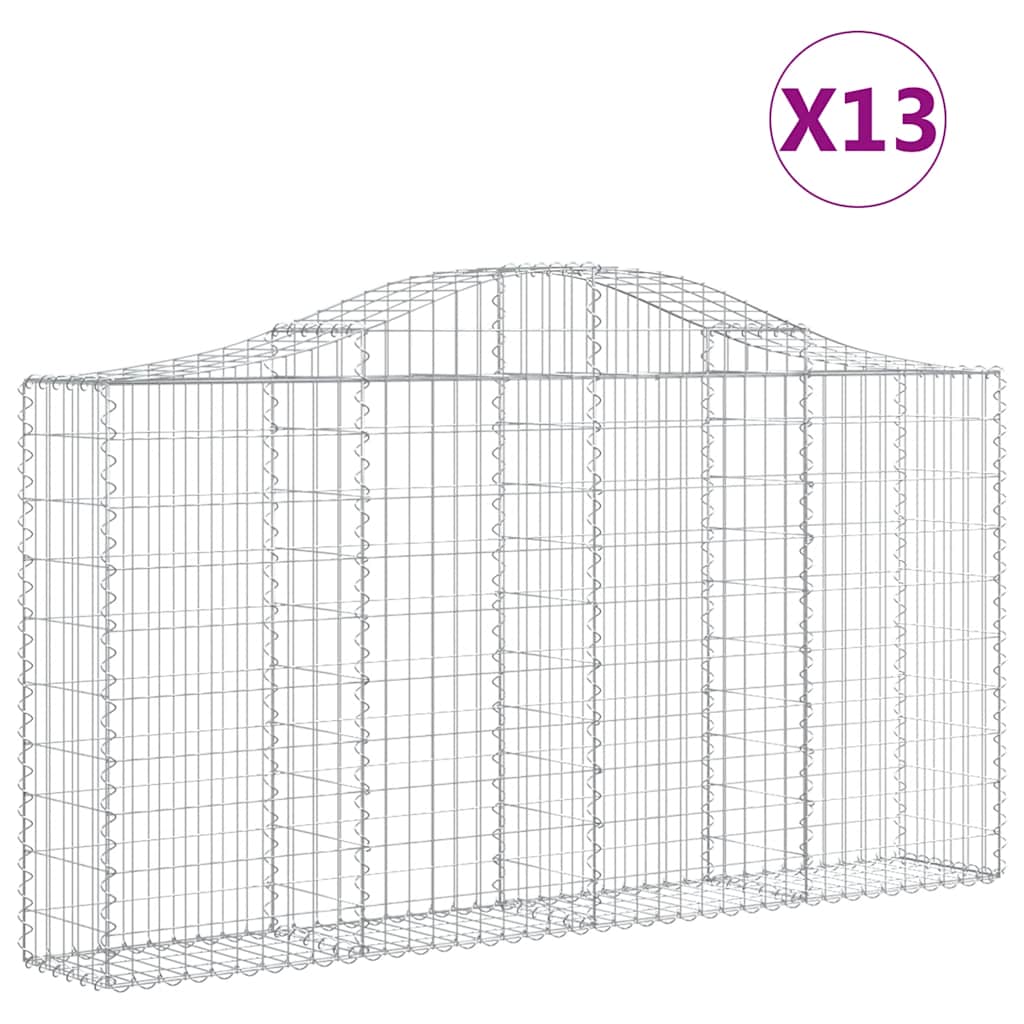 Lučne gabionske košare 13kom 200x30x100/120cm pocinčano željezo