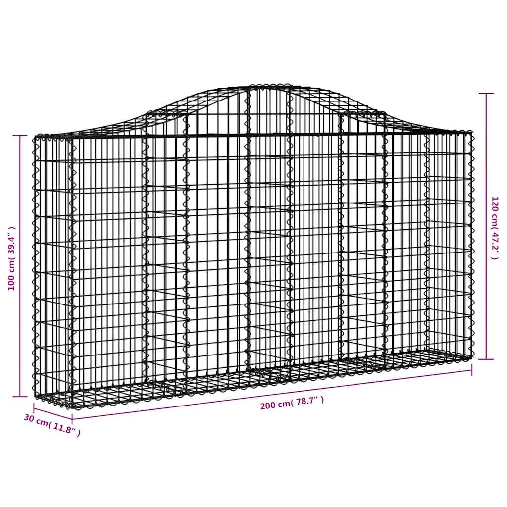 Lučne gabionske košare 18kom 200x30x100/120cm pocinčano željezo