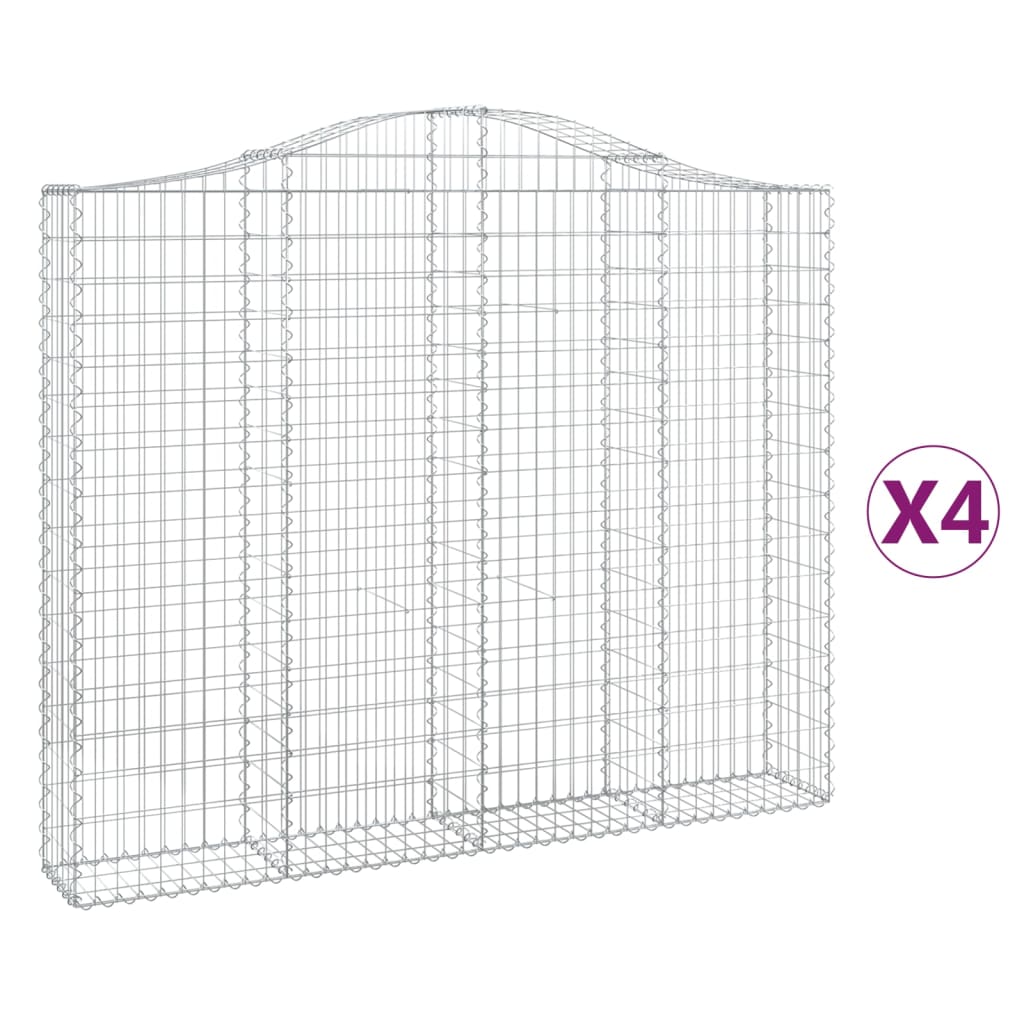 Lučne gabionske košare 4 kom 200x30x160/180cm pocinčano željezo