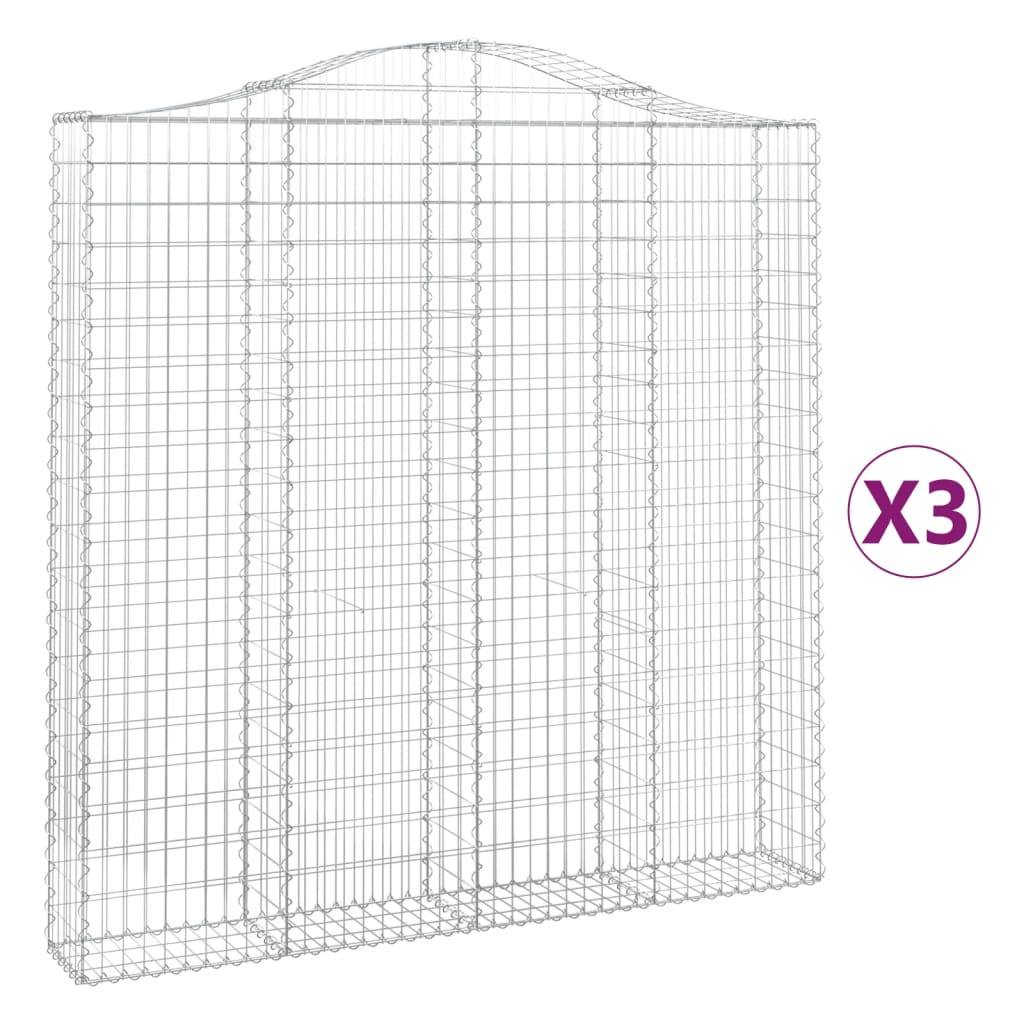 Lučne gabionske košare 3 kom 200x30x200/220cm pocinčano željezo