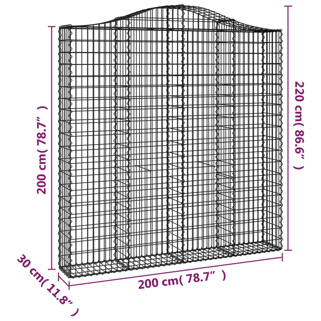 Lučne gabionske košare 4 kom 200x30x200/220cm pocinčano željezo