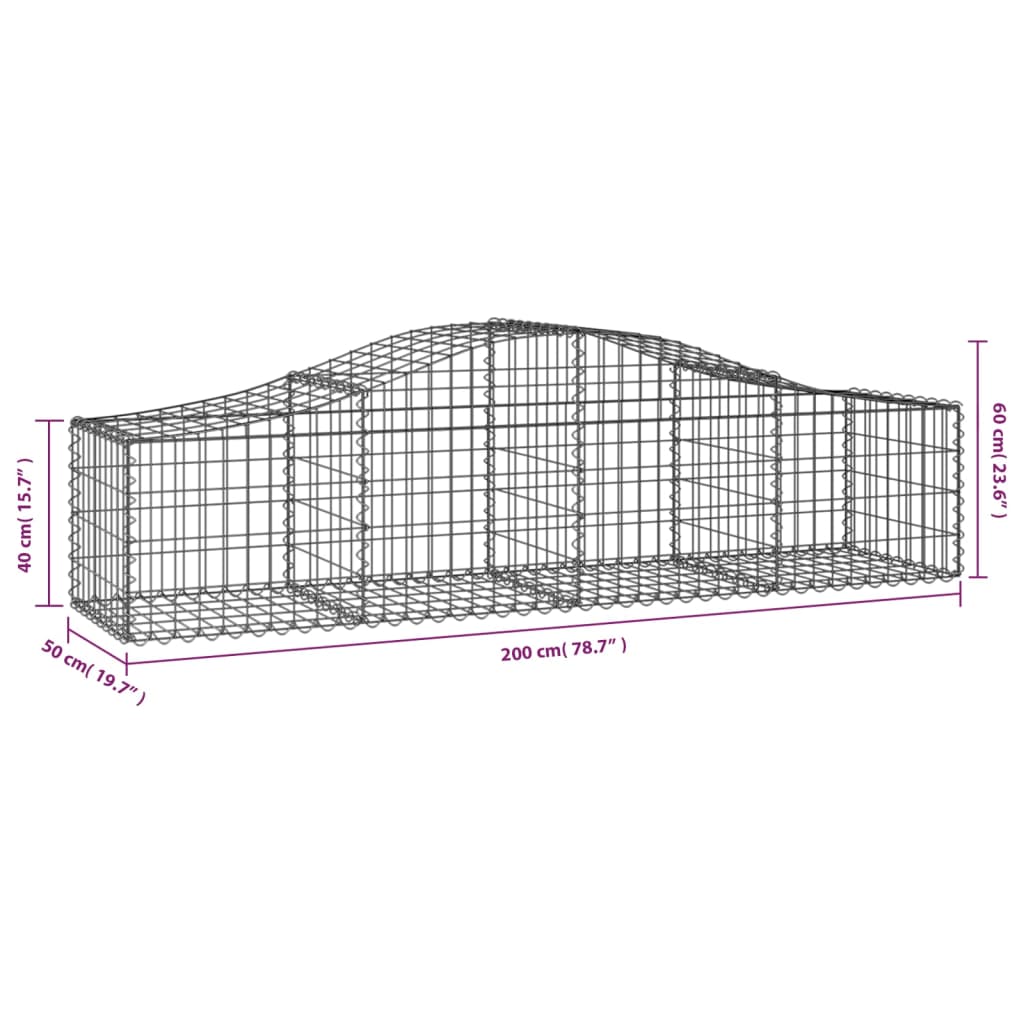 Lučne gabionske košare 20 kom 200x50x40/60 cm pocinčano željezo