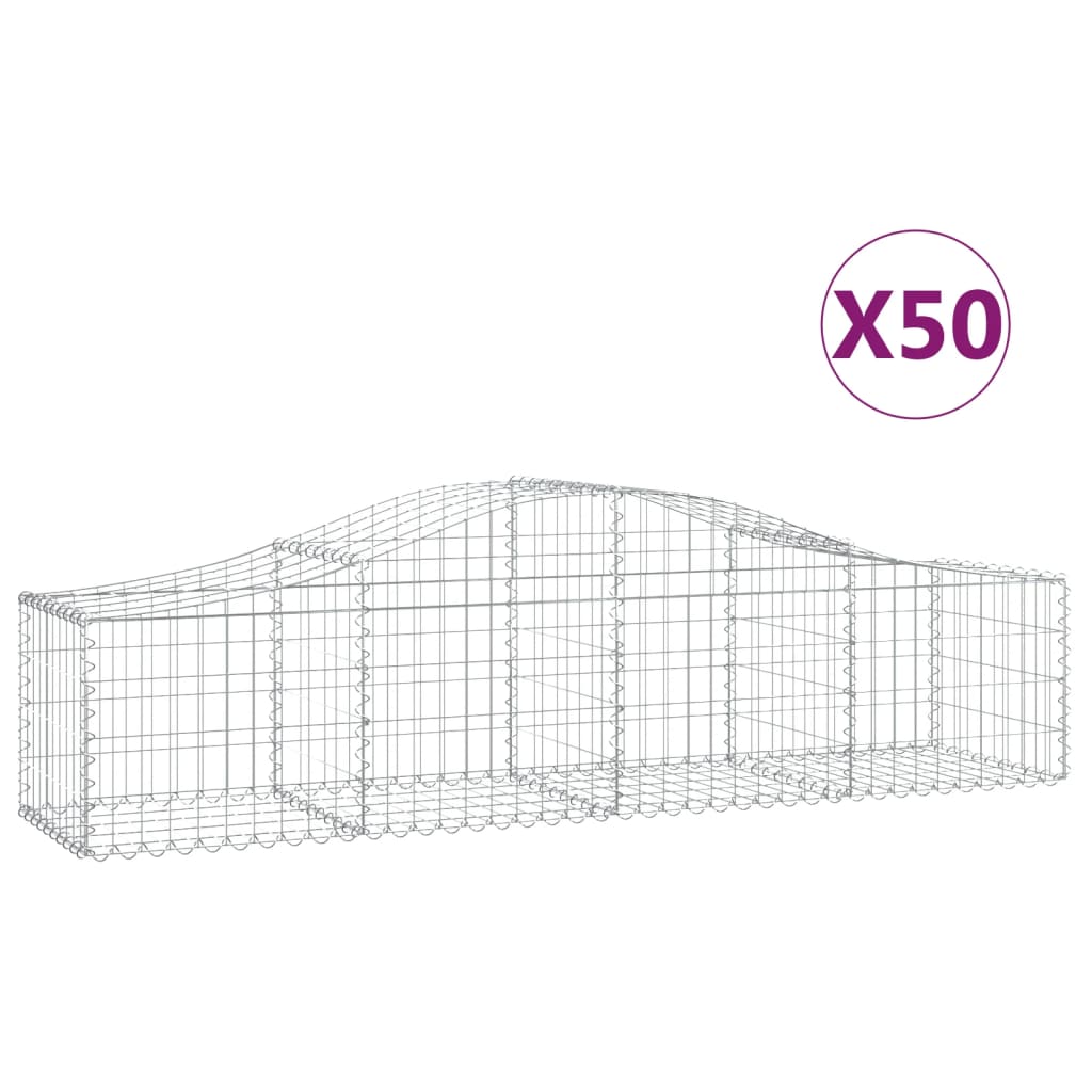 Lučne gabionske košare 50 kom 200x50x40/60 cm pocinčano željezo