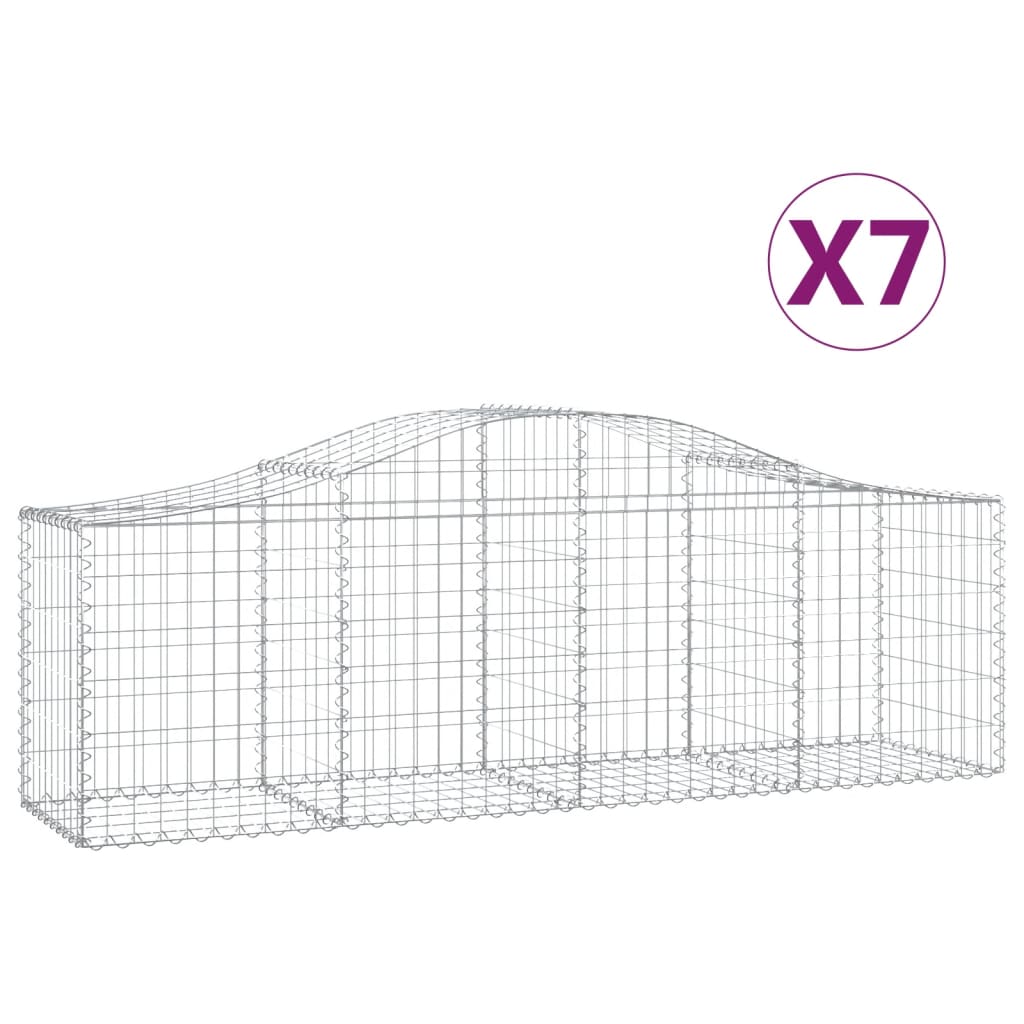 Lučne gabionske košare 7 kom 200x50x60/80 cm pocinčano željezo