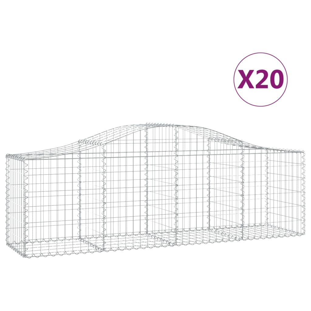 Lučne gabionske košare 20 kom 200x50x60/80 cm pocinčano željezo