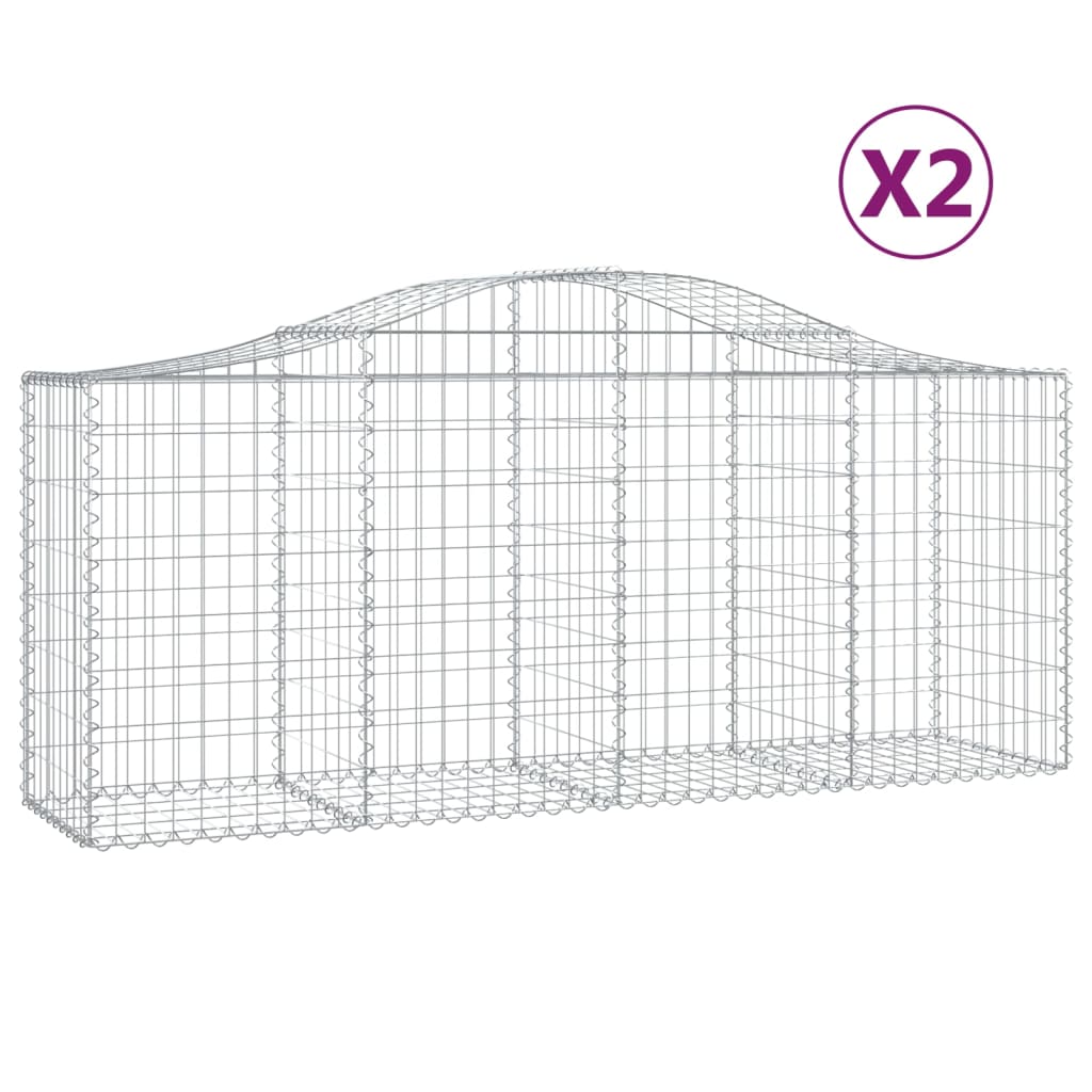 Lučne gabionske košare 2 kom 200x50x80/100 cm pocinčano željezo