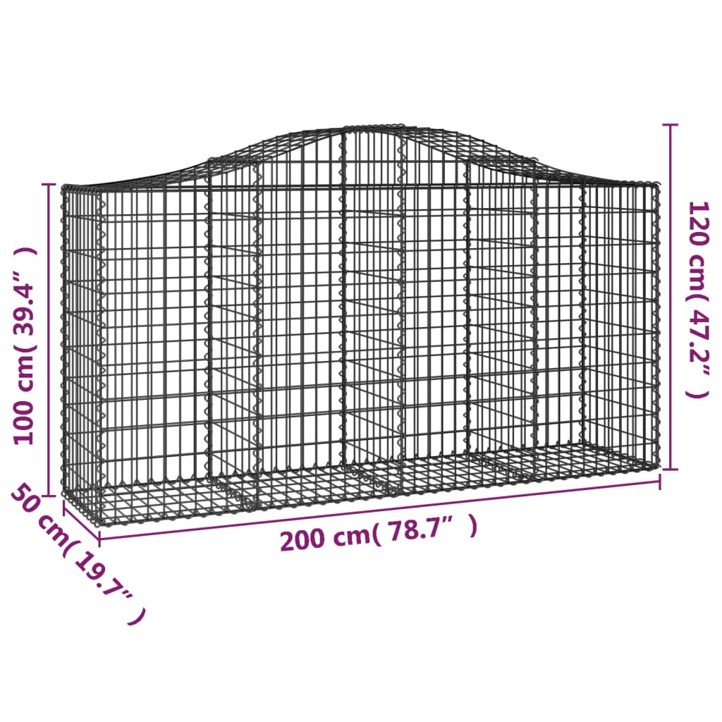 Lučne gabionske košare 14kom 200x50x100/120cm pocinčano željezo