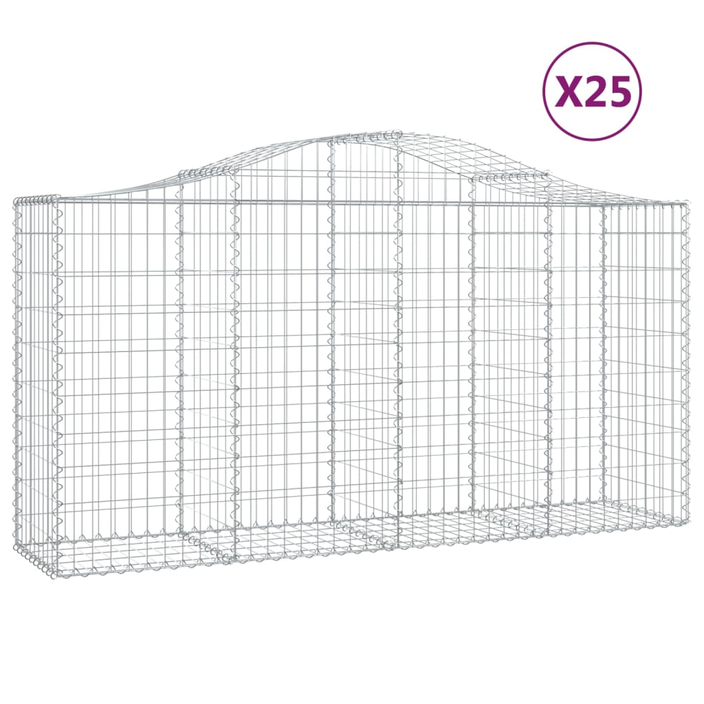 Lučne gabionske košare 25kom 200x50x100/120cm pocinčano željezo