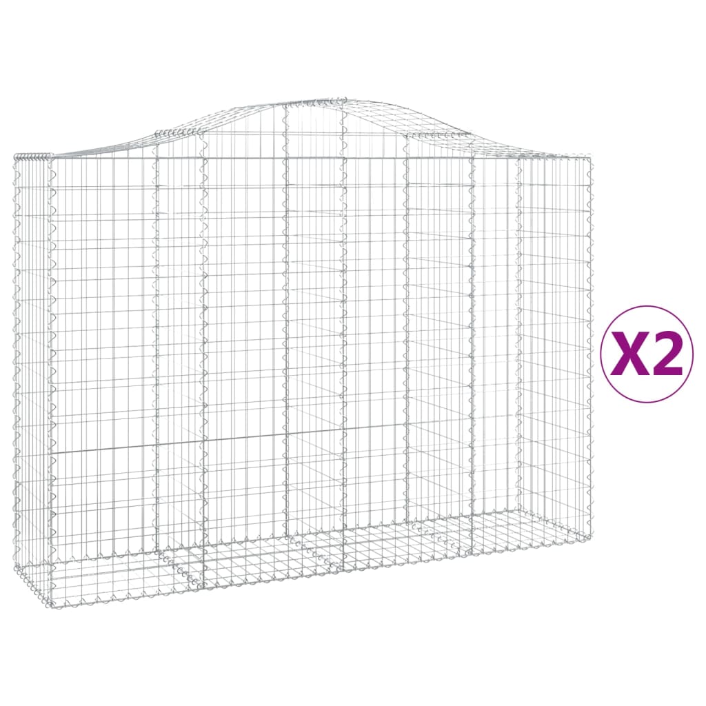 Lučne gabionske košare 2 kom 200x50x140/160cm pocinčano željezo