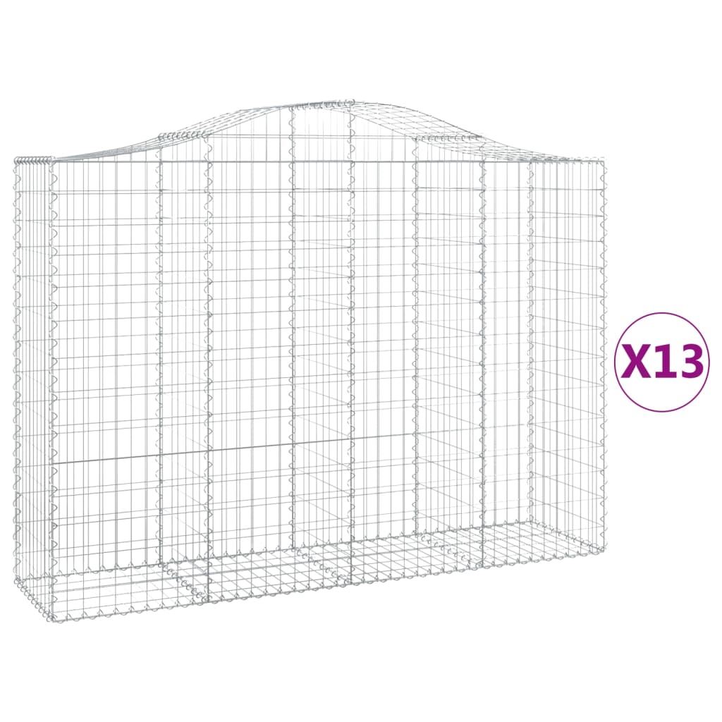 Lučne gabionske košare 13kom 200x50x140/160cm pocinčano željezo