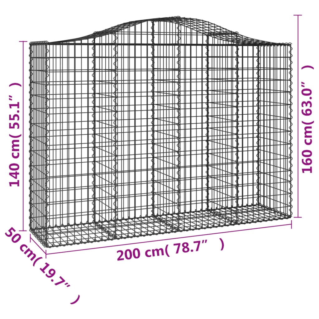 Lučne gabionske košare 20kom 200x50x140/160cm pocinčano željezo
