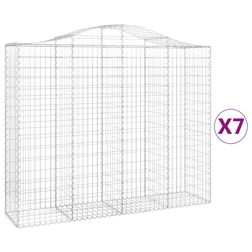 Lučne gabionske košare 7 kom 200x50x160/180cm pocinčano željezo