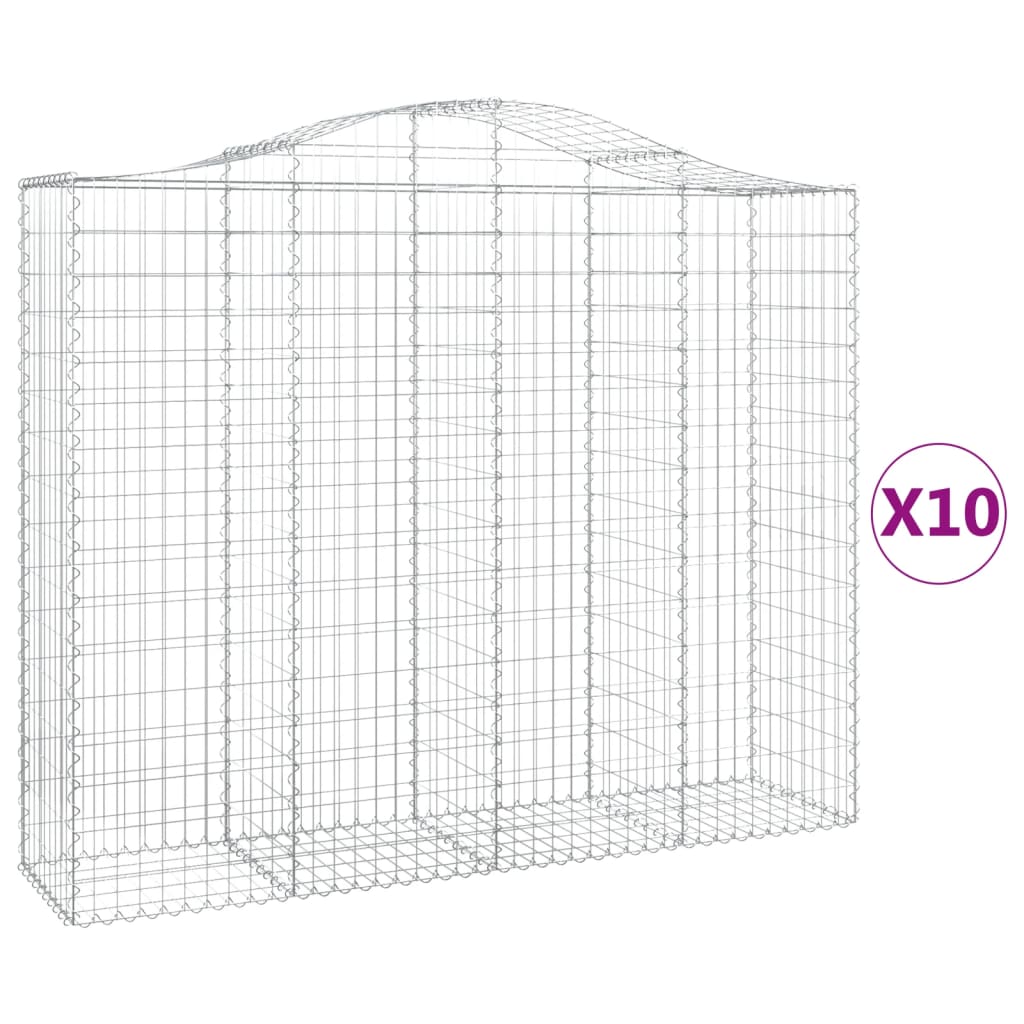 Lučne gabionske košare 10kom 200x50x160/180cm pocinčano željezo