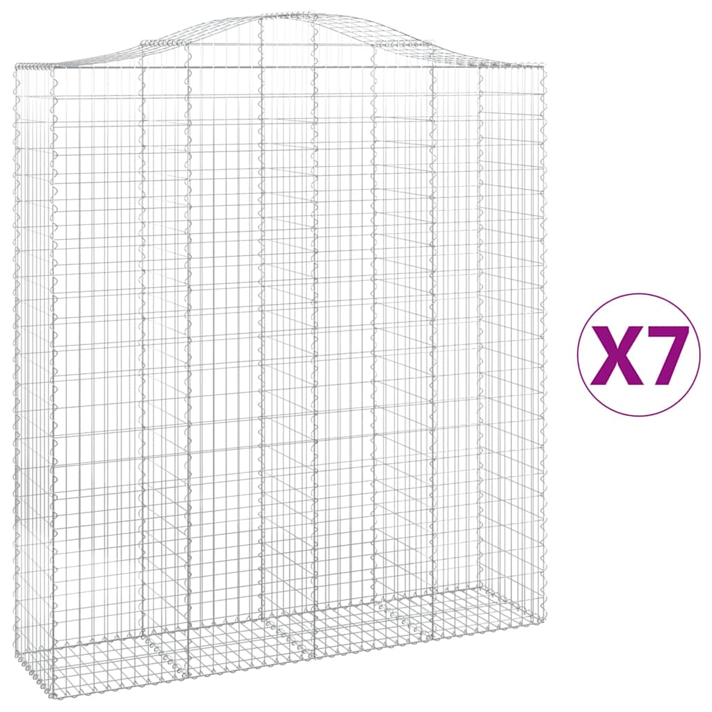 Lučne gabionske košare 7 kom 200x50x220/240cm pocinčano željezo