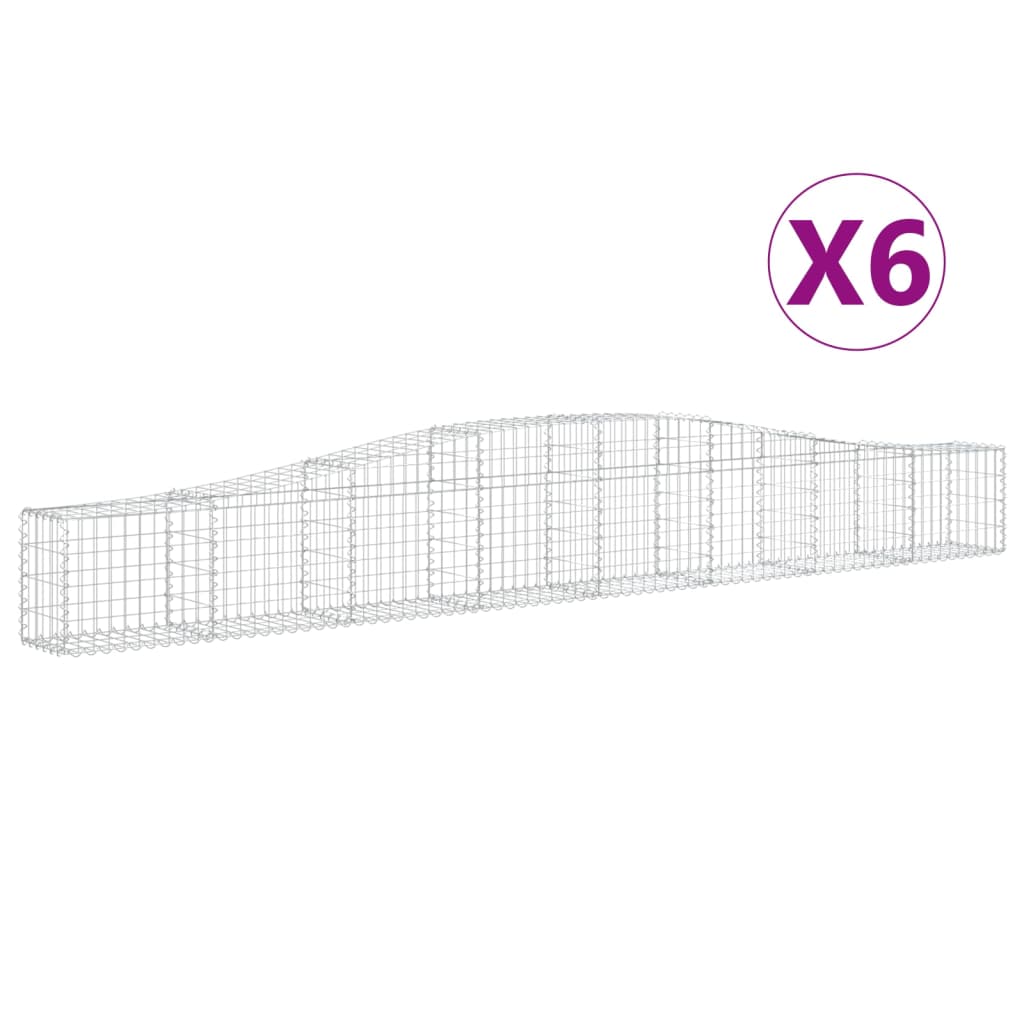 Lučne gabionske košare 6 kom 400x30x40/60 cm pocinčano željezo