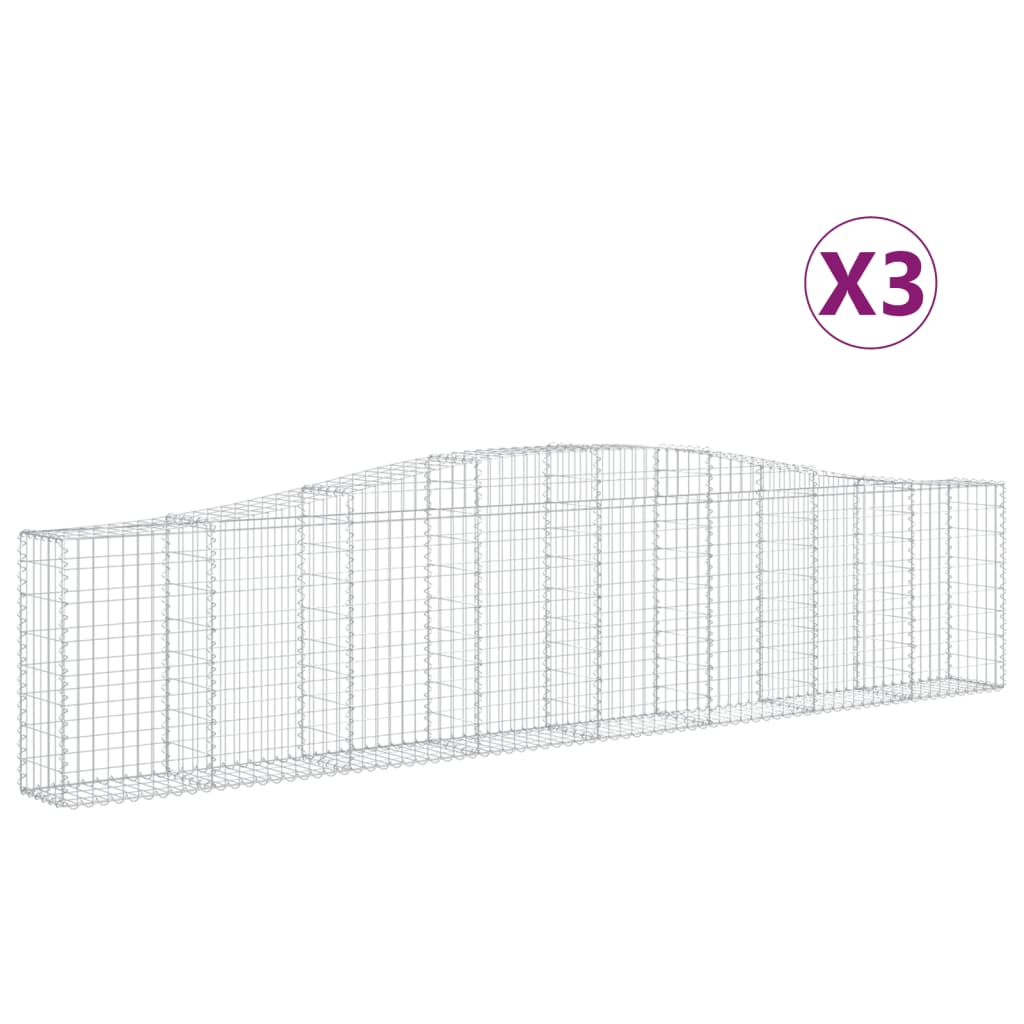 Lučne gabionske košare 3 kom 400x30x80/100 cm pocinčano željezo