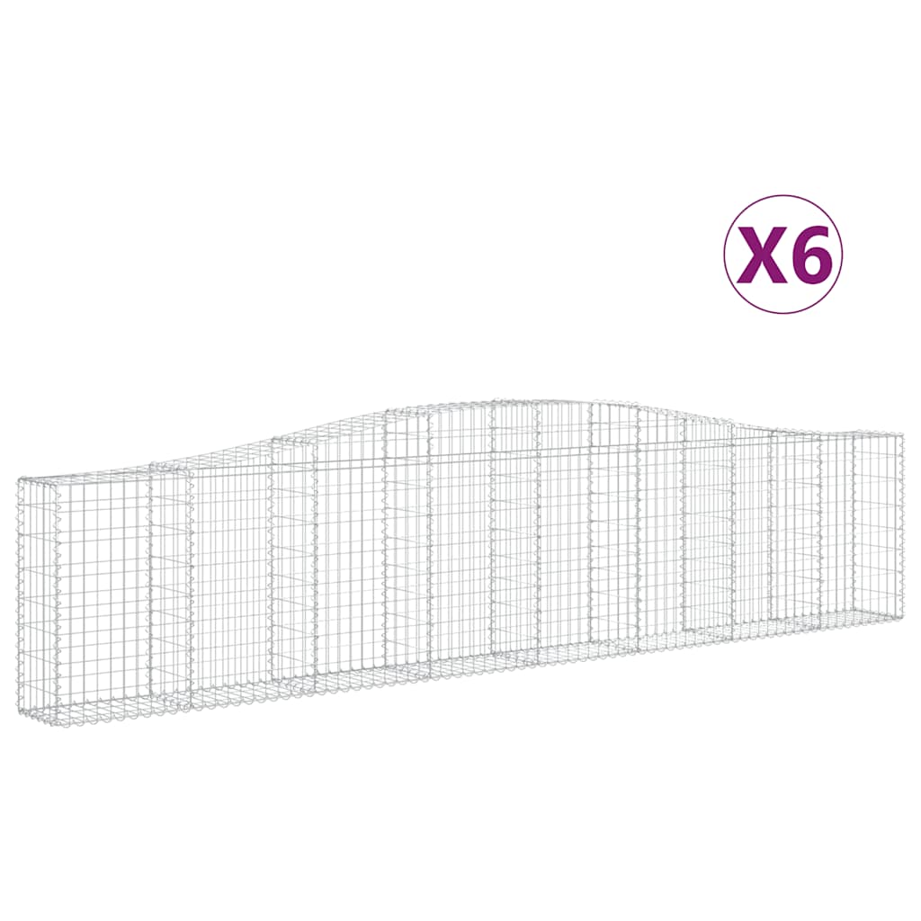 Lučne gabionske košare 6 kom 400x30x80/100 cm pocinčano željezo