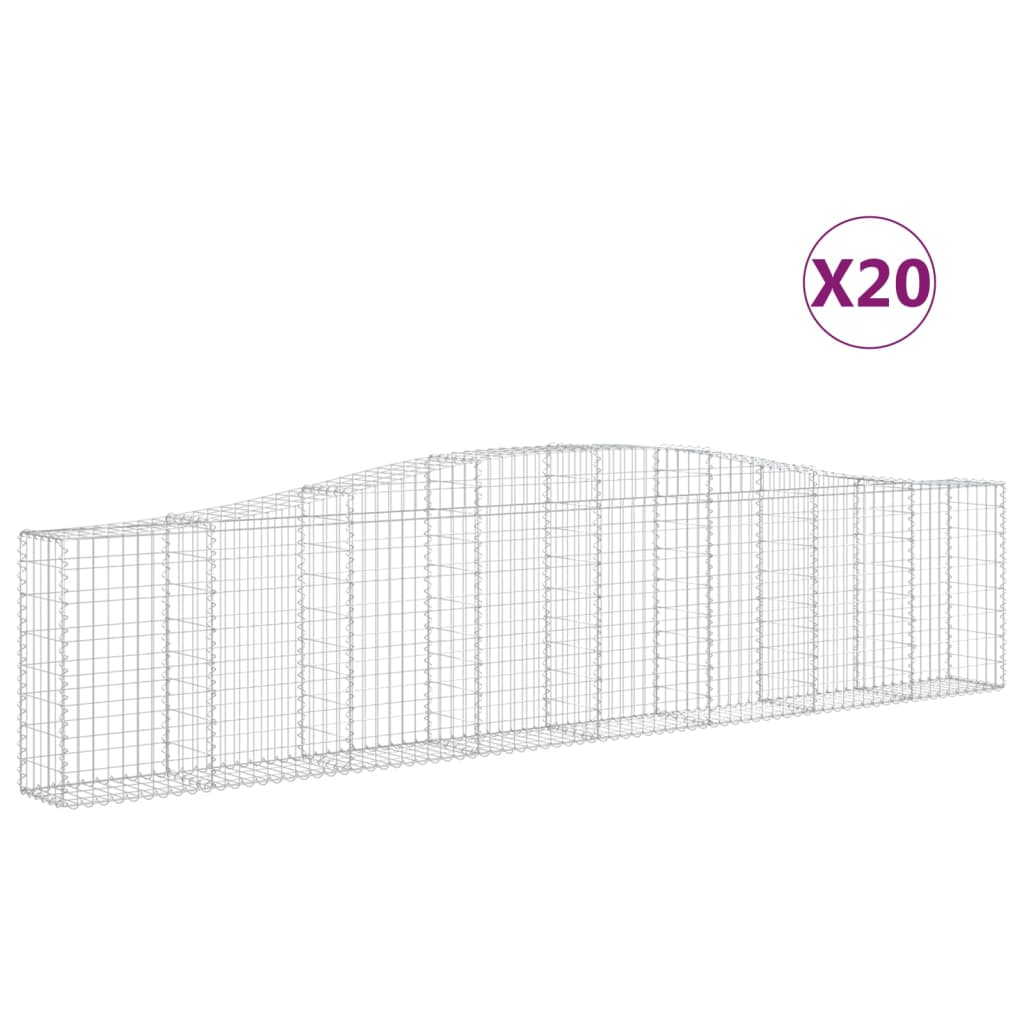 Lučne gabionske košare 20 kom 400x30x80/100cm pocinčano željezo
