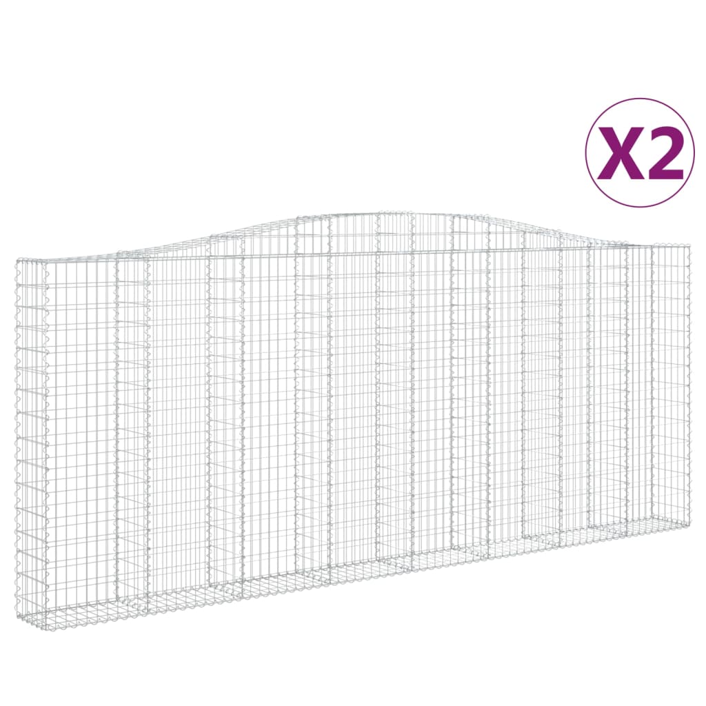 Lučne gabionske košare 2 kom 400x30x160/180cm pocinčano željezo