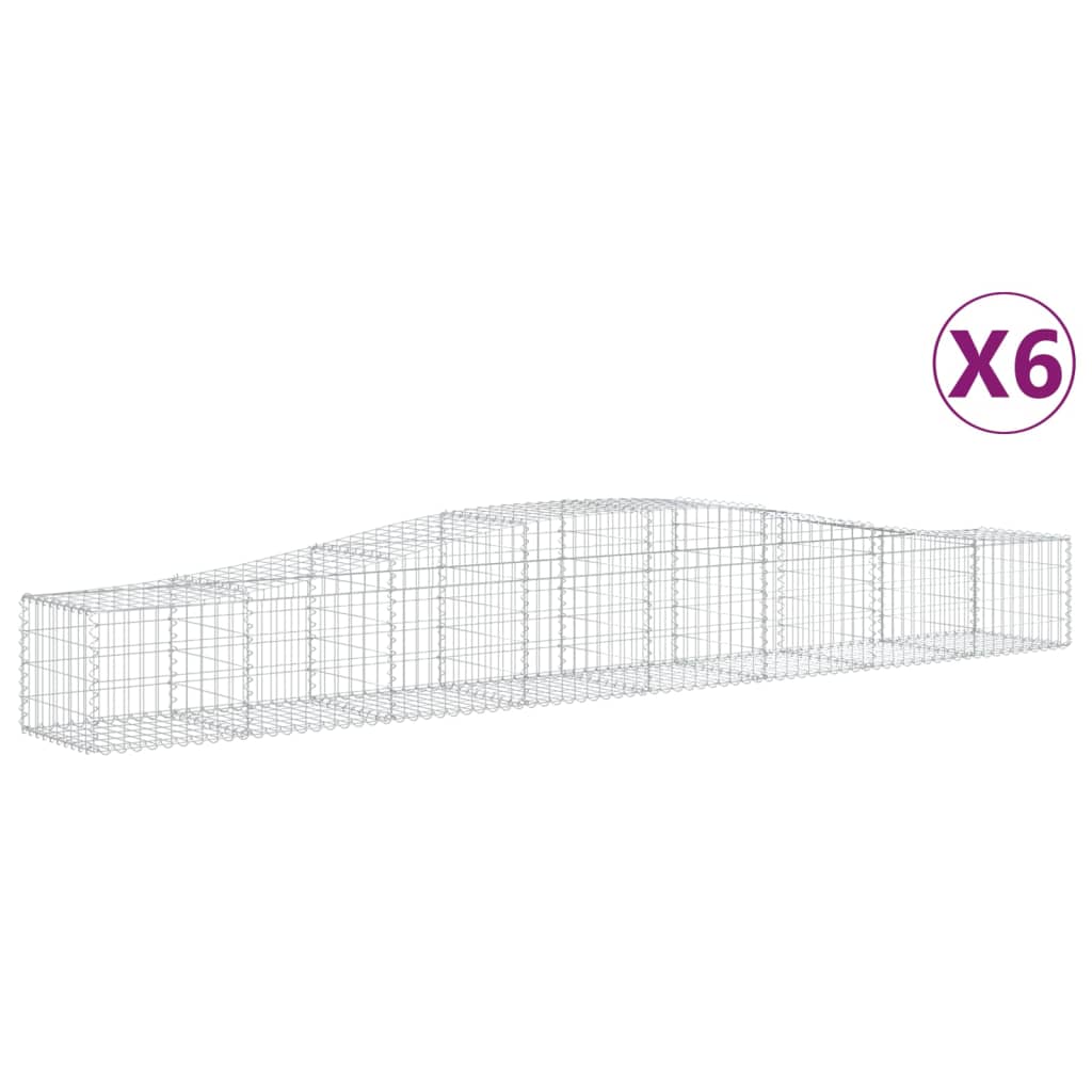 Lučne gabionske košare 6 kom 400x50x40/60 cm pocinčano željezo