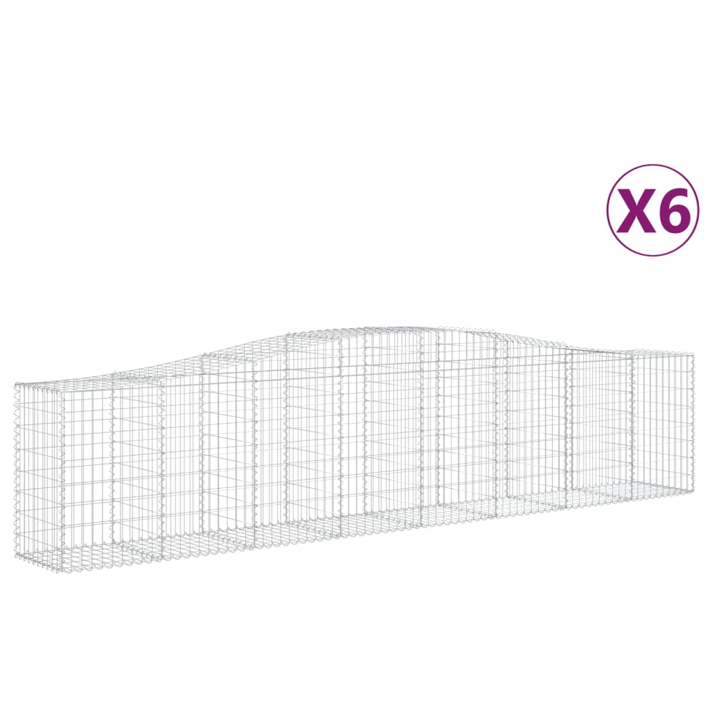 Lučne gabionske košare 6 kom 400x50x80/100 cm pocinčano željezo