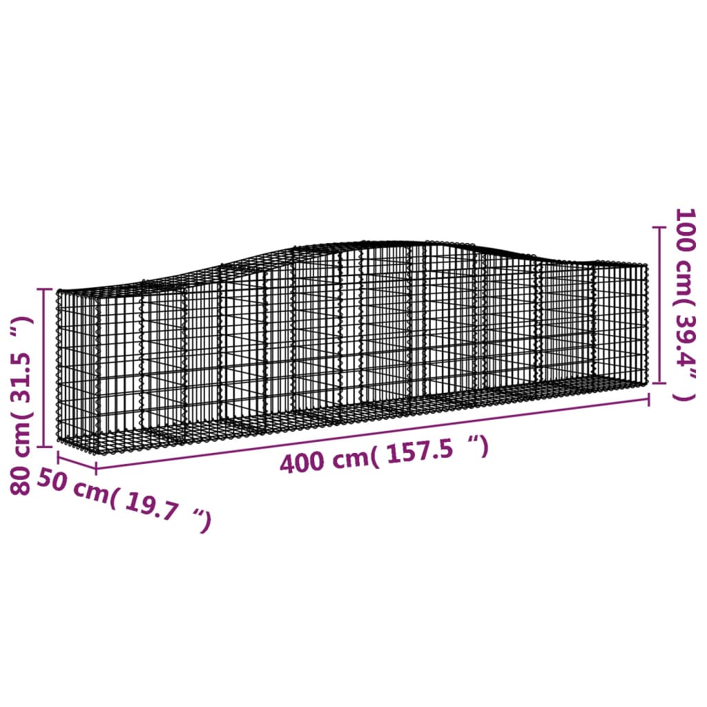 Lučne gabionske košare 10 kom 400x50x80/100cm pocinčano željezo