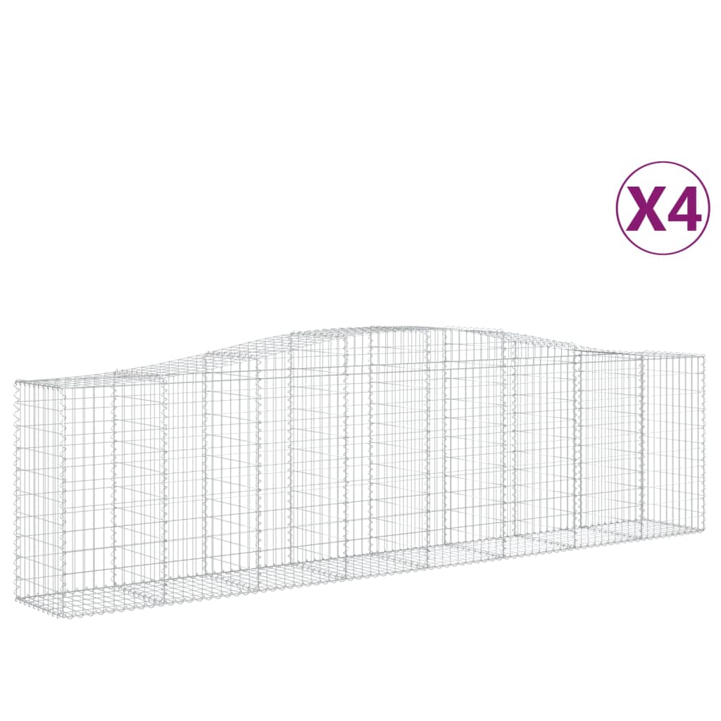 Lučne gabionske košare 4 kom 400x50x100/120cm pocinčano željezo
