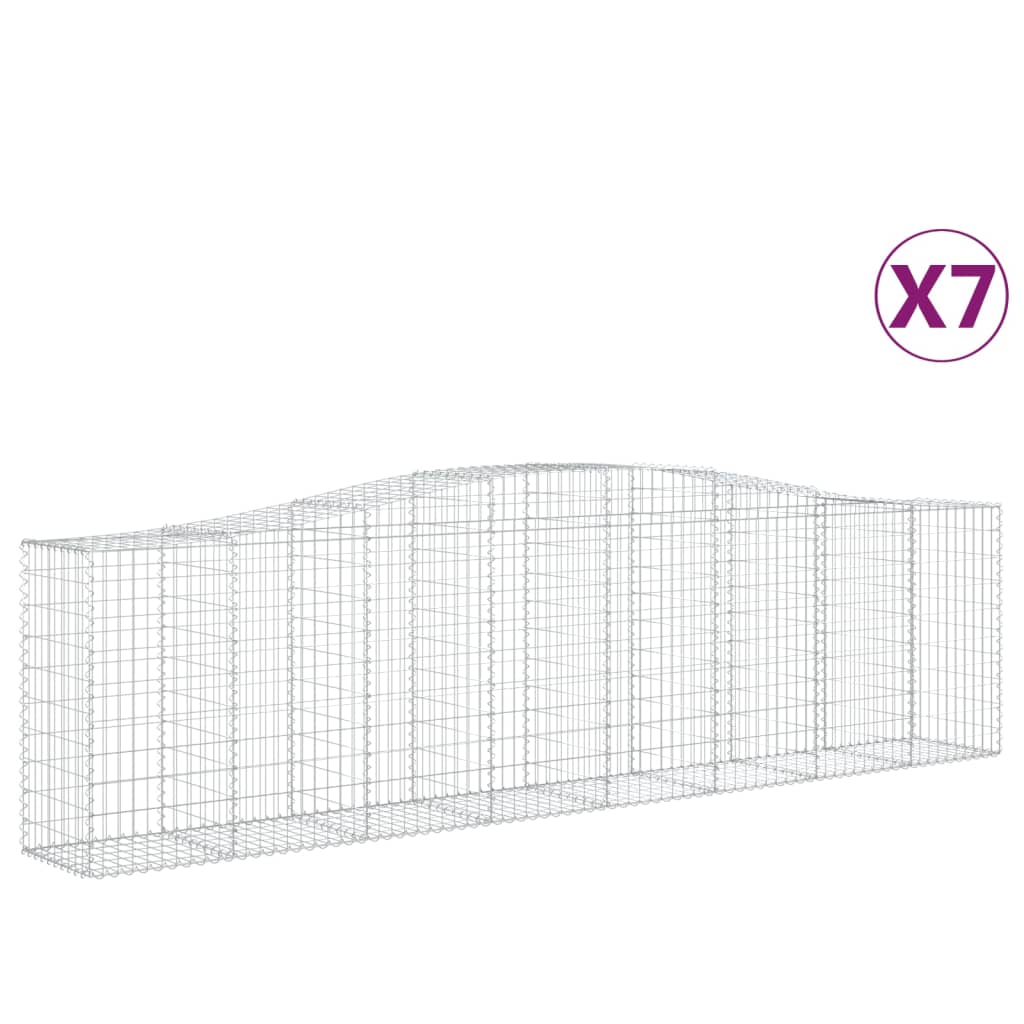 Lučne gabionske košare 7 kom 400x50x100/120cm pocinčano željezo