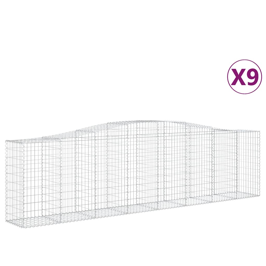 Lučne gabionske košare 9 kom 400x50x100/120cm pocinčano željezo