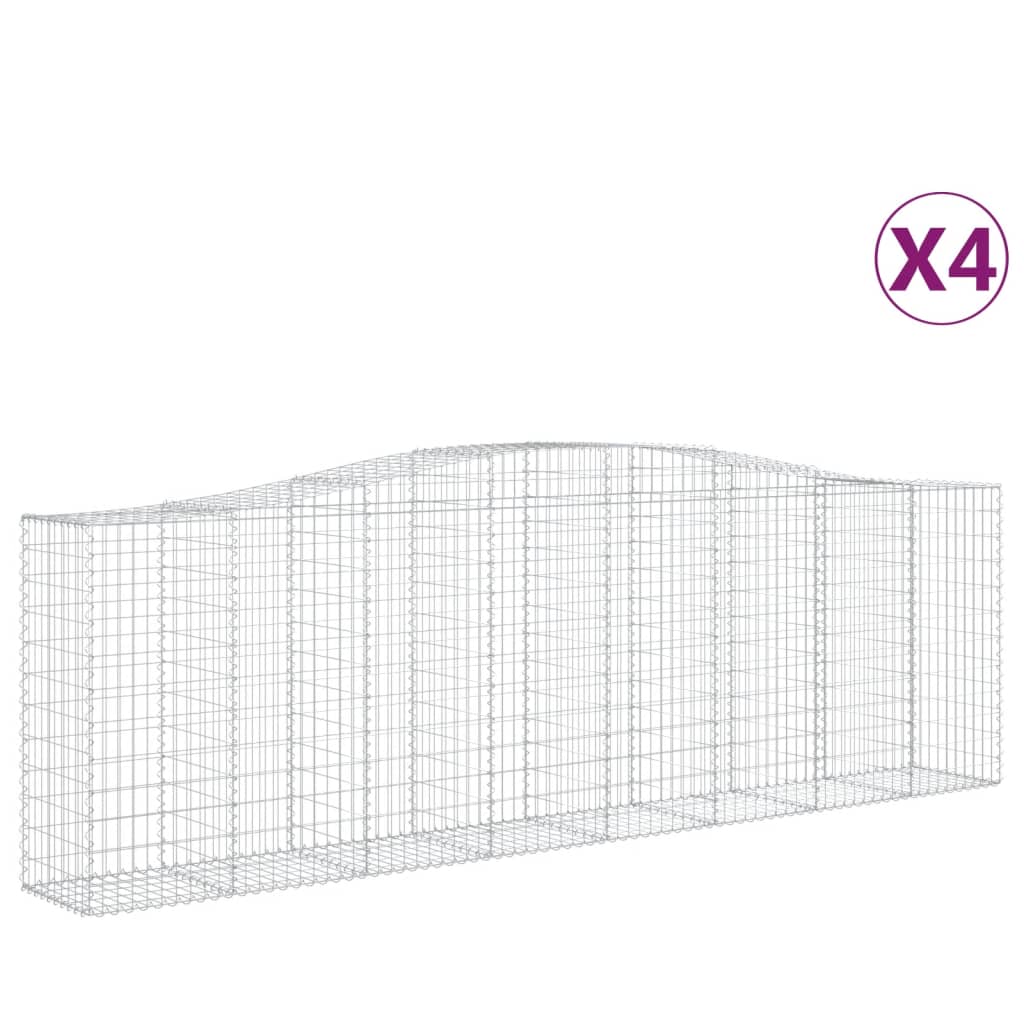 Lučne gabionske košare 4 kom 400x50x120/140cm pocinčano željezo