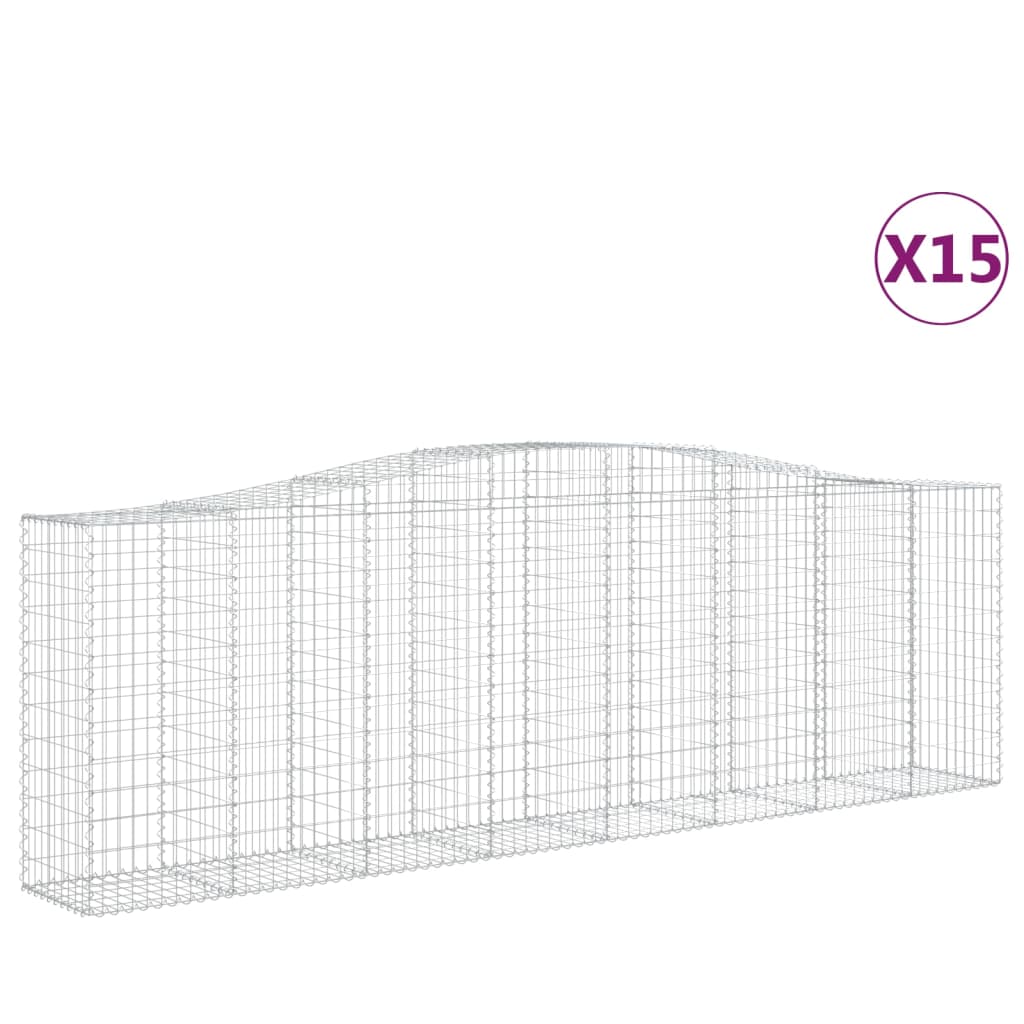 Lučne gabionske košare 15kom 400x50x120/140cm pocinčano željezo