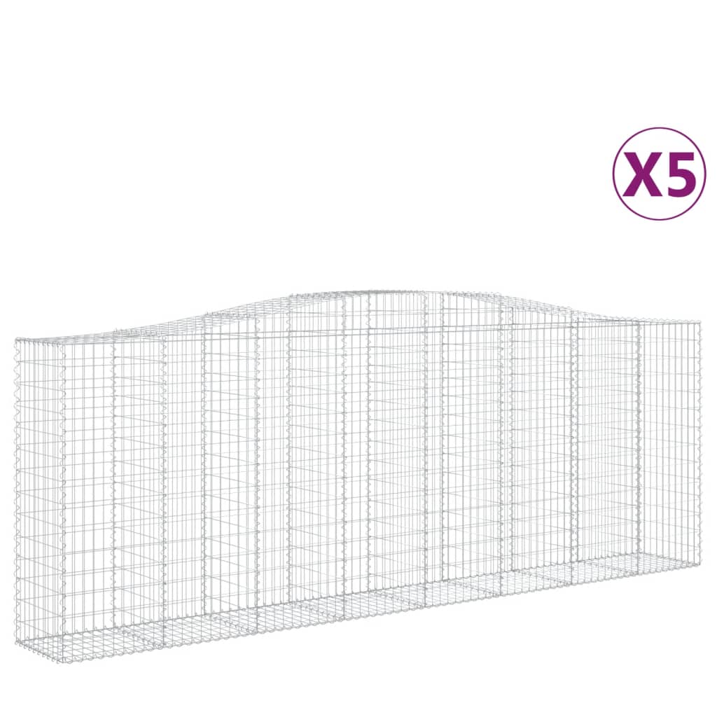 Lučne gabionske košare 5 kom 400x50x140/160cm pocinčano željezo