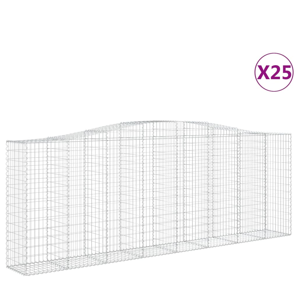 Lučne gabionske košare 25 kom 400 x 50 x 140/160 cm željezne